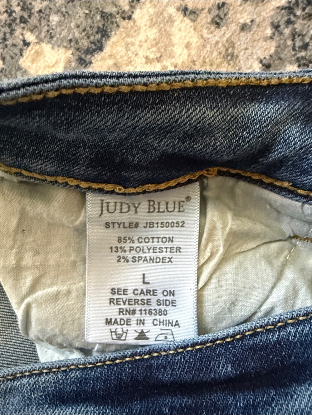Judy Blue Medium Blue Distressed Frayed Hem Jean Shorts - Picture 3 of 9